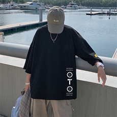 Q11114-P30春夏季七分袖t恤男大码五分袖男短袖中袖，男装T恤，电商A040