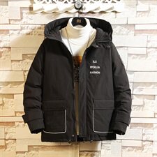 2019冬季新砖墙日系大码潮男印花布标运动保暖连帽棉衣M761-P125，男装棉衣，电商A001