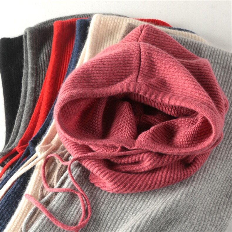 羊毛帽子女士秋冬季编织针织帽保暖洋气毛线帽显脸小卷边堆堆帽，帽子，九月九羊绒