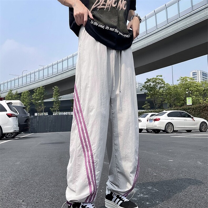 美式工装裤复古三条杠运动直筒裤潮牌夏季休闲裤子1570P38,男装休闲裤,星座410-2