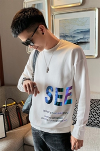 WY89 2021春秋季新款社会小伙套头卫衣男网红同款上衣 黑图片