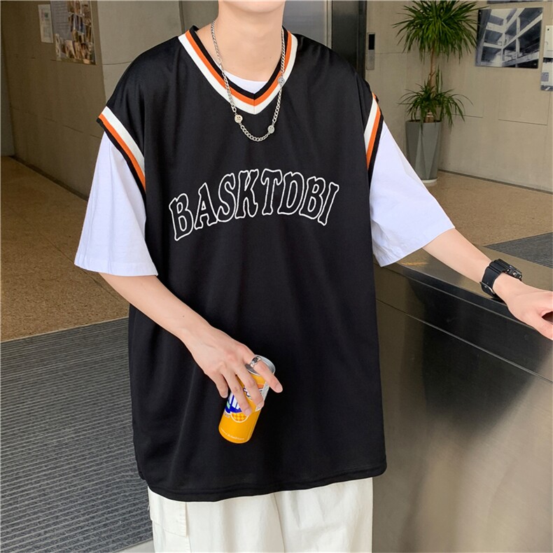 篮球运动背心男夏ins情侣装坎肩马甲宽松2021无袖T恤男T578-P22,男装T恤,星座512-2