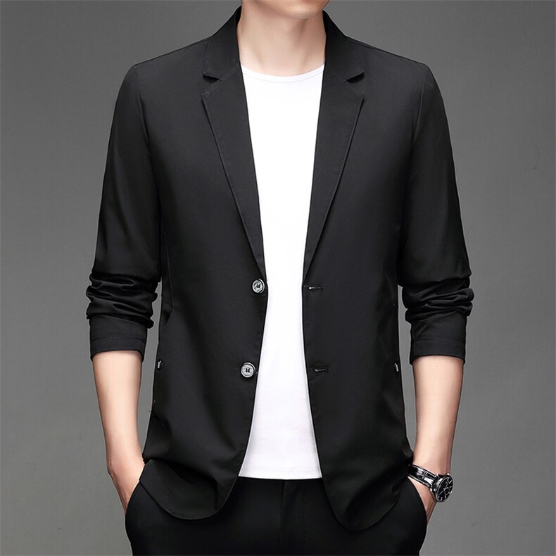 秋季新款西装男西服简约外套西服商务休闲小西装单西图片
