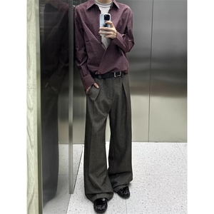 26春 老钱风垂感千鸟格褶皱休闲裤西裤 CK877/特P55图片