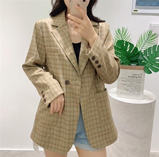 新款西装格子外套，女装西装，嘉乐馨秀(4F)