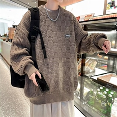 B307P45秋冬男装男生毛衣线衫时尚宽松男日系打底衫，男装T恤，星座512-6