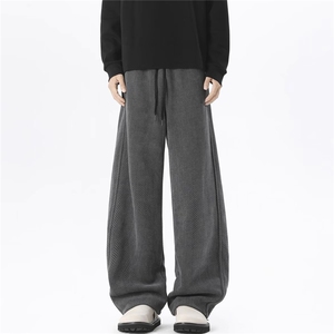 运动卫裤cleanfit直筒垂感人字纹针织裤休闲裤宽松 P39 YK6022，男装休闲裤，星座1112-1