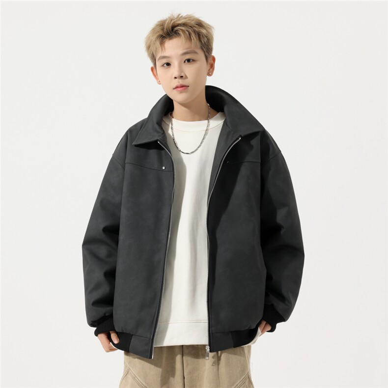 冬季加棉皮棉衣男潮流皮衣夹克加厚棉服外套A266-MYPY010-P90特批图片