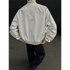 美式夹克男春秋款痞帅短款外套立领上衣冲锋衣JW5048-P64图片