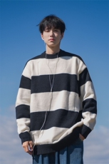 B299-M835条纹针织日系港风毛衣P58X88（大货已入仓），男装针织衫/毛衣，电商B299-1