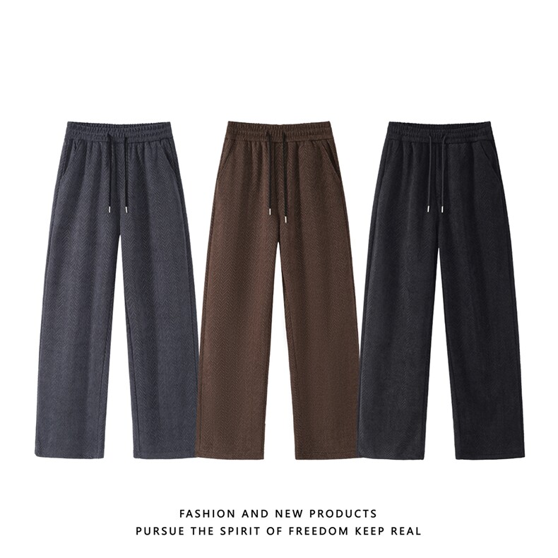 人字纹裤子男春装直筒休闲裤男女运动裤阔腿长裤K10241-P38，女装休闲裤，电商A099