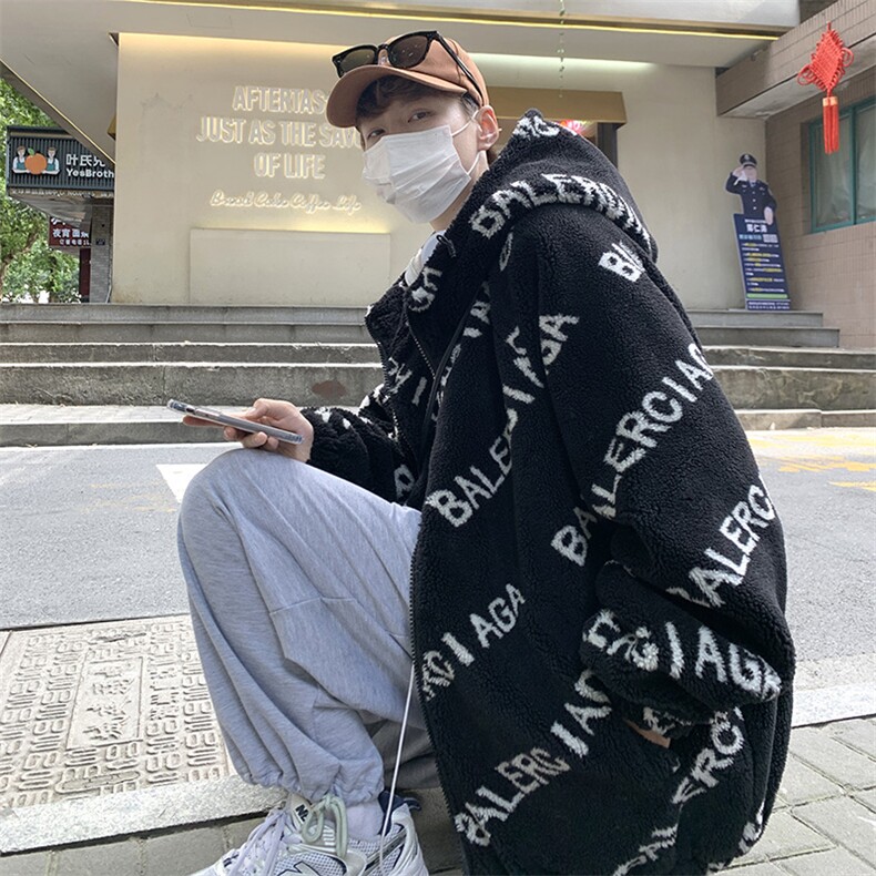 冬季宽松棉衣男外套羊羔毛情侣加绒棉服女棉袄潮M8801P135控168，男装棉衣，电商A078