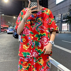HT203夏季男士休闲东北大花民族风牡丹花圆领短袖T恤青少年大码，男装T恤，星座115A(原星座507）