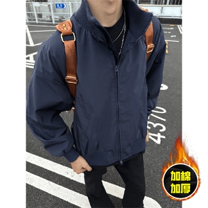 现货冬季美拉德立领飞行夹克廓形高街棒球服加棉加厚棉衣外套图片