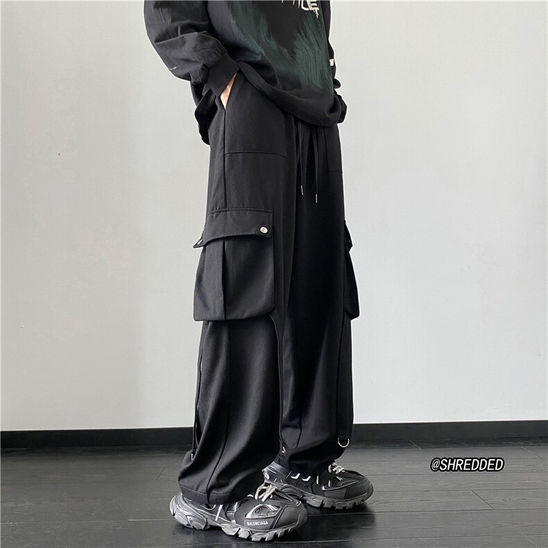 抖音品质宽松潮流口袋飘带工装裤新款休闲裤B315-K23447-p65控88,男装工装外套,电商B315