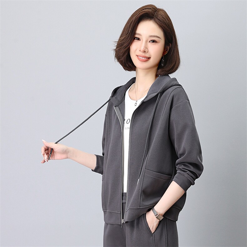 时尚气质休闲连帽宽松短外套女款百搭显瘦上衣,女装短外套,依恋蒂丝