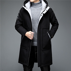 中老年绒羽绒服男中长款爸爸装冬装外套保暖防寒服ALXB8898-P375，男装羽绒服，电商B212（原钱塘6029）