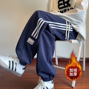 ！2025秋冬新款男士加绒加厚织带休闲卫裤WK2061特P38加绒45图片