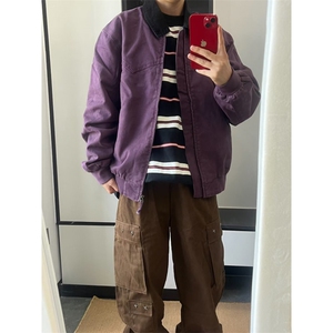【有货】紫色外套男春秋款美式高街翻领飞行夹克短款8156HH-特P62图片