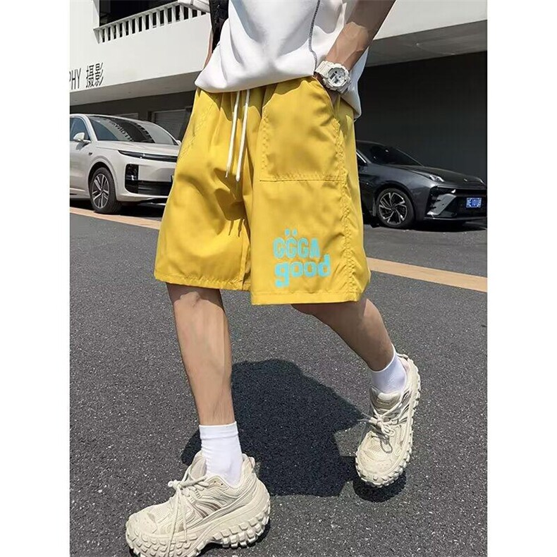 美式多巴胺短裤男女夏新款潮牌运动裤沙滩阔腿五分裤子K6456-P25图片