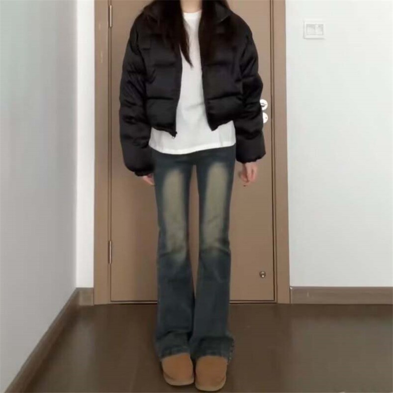 1506-1/KK10421/P42复古微喇叭牛仔裤高腰弹力显瘦百搭美式男女,男装牛仔裤,星座1506-1