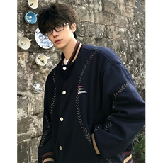三彩尼满刺绣棒球棉服ins时尚新款慵懒气质日系文艺潮流JHT283，男装棉衣，星座1116A（原606A-3）