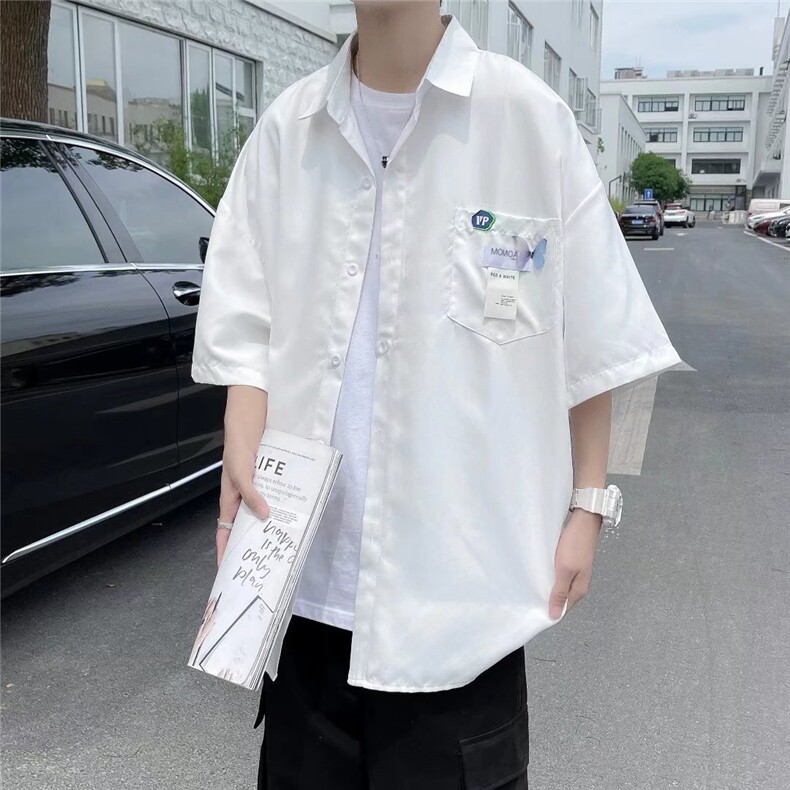 短袖衬衫春款男港风潮流H11P28,男装衬衫,星座1116-2