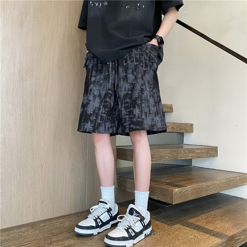 夏季新款潮流扎染工装口袋宽松短裤B315-K25785-特p30控58,男装休闲裤,电商B315