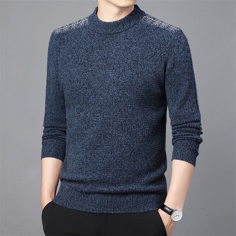 CM61071钱塘2020-2冬季厚款新款半高领中年男士商务羊毛衫P152图片