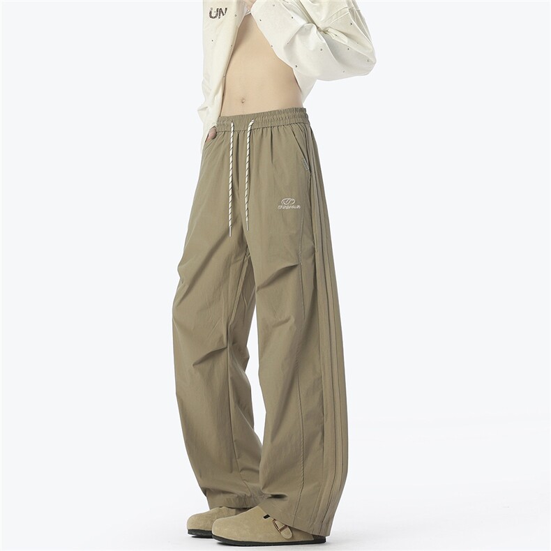 无影墙细格纹三杠织带褶皱大码M-5XL速干休闲裤CK78059P55控88，男装休闲裤，星座227-7