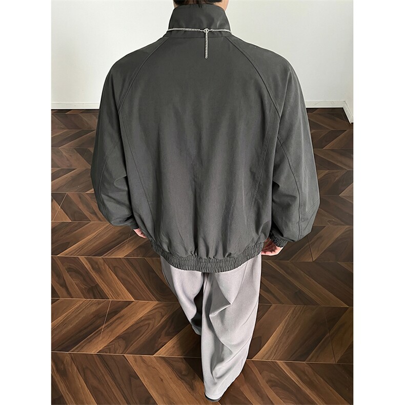 高品质春装新款老钱风美式高街解构立领棒球服飞行夹克休闲外套潮,男装夹克,电商A486