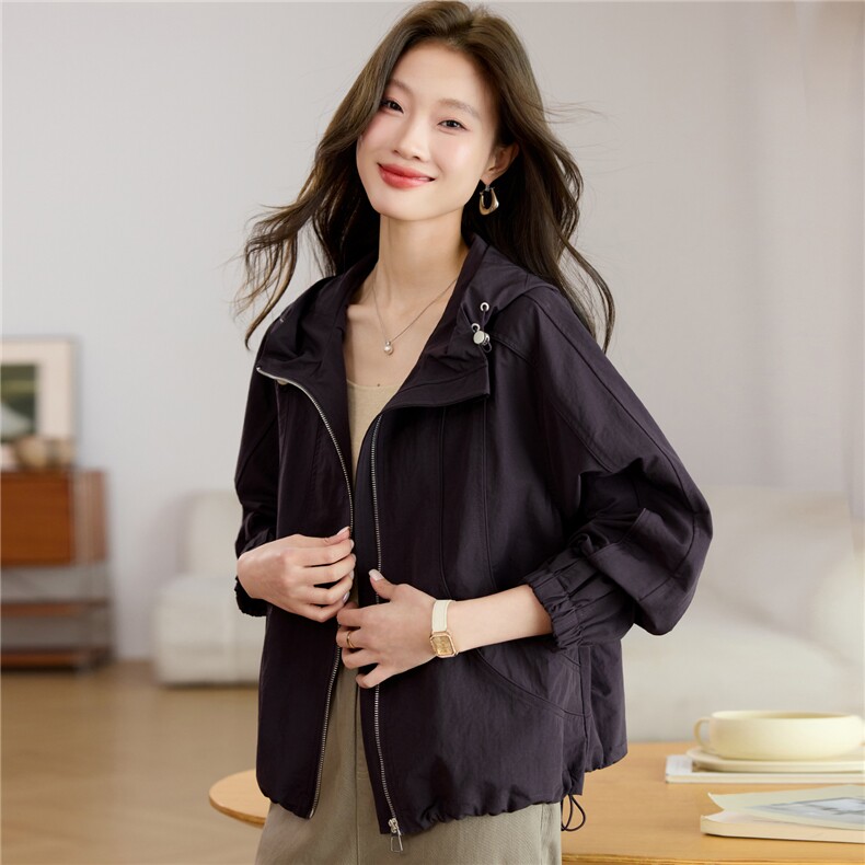 2026年春秋季新款时尚大码妈妈装气质显瘦休闲百搭短款派克服外套，女装派克服，独衣靓