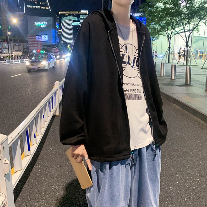 2021春秋季新款卫衣外套男开衫连帽休闲拉链薄款运动上衣6602/,男装卫衣,电商D202-1