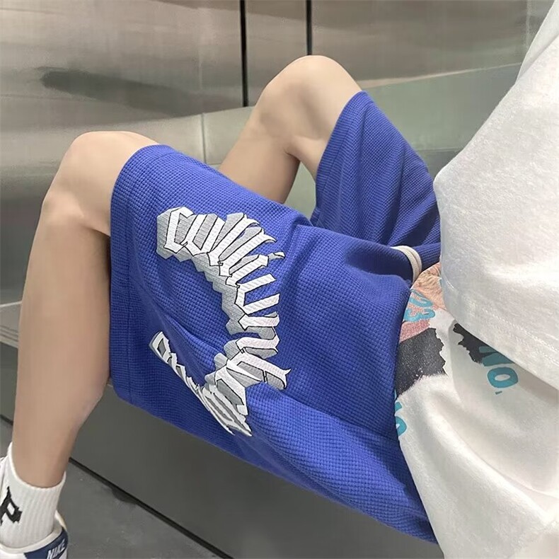 男新款青少年时尚休闲冰丝华夫格发泡短裤GDK11P26,男装牛仔裤,星座1116-2