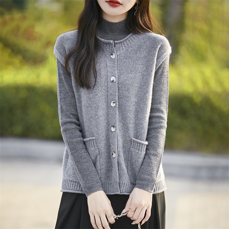 100纯羊毛针织坎肩女无袖开衫马甲2025新款七针加厚保暖外套上衣,女装马甲,暖烁羊绒