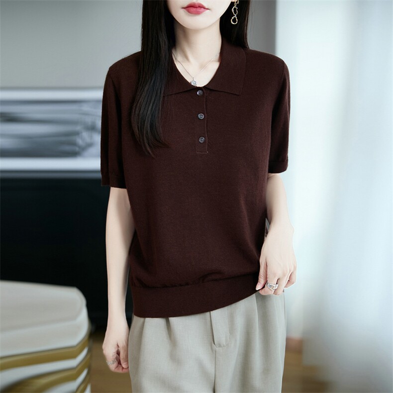 2025秋冬新款羊绒衫女100%纯山羊绒精纺翻领纯色简约拉链开衫短袖,女装羊毛衫,朝思羊绒
