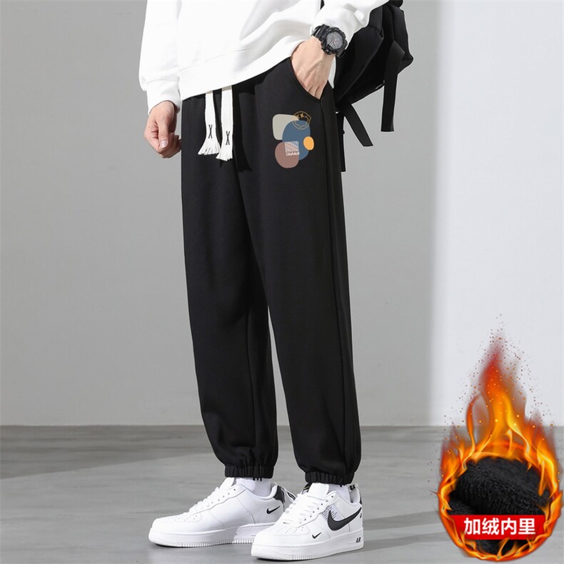 现货主推2025秋冬加绒新款男士休闲印花运动长裤JR909-P19,女装休闲裤,星座1816-2（原1210–2）