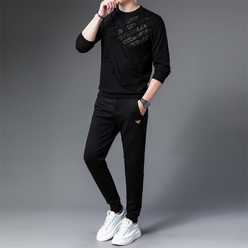 HPN-TZ1208男士2023年春季新款长袖两件套青年休闲套装,男装休闲套装,电商B360