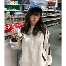 抖音得物高品质美式高街重磅结构设计拼接织带立领卫衣外套CM42，女装短外套，电商A486-1