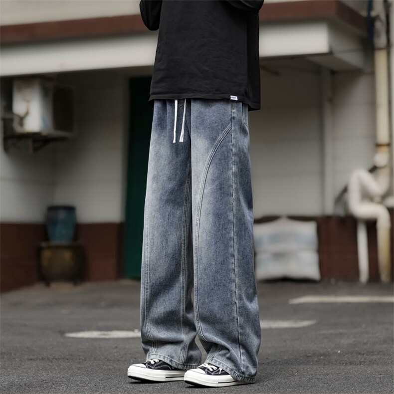 高街美式牛仔裤拼接复古水洗做旧百搭休闲K760-特批-4079,男装牛仔裤,星座718-1