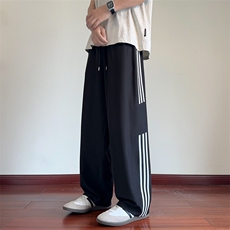 ！2026夏季新款男士冰丝长裤织带运动直筒裤WK2095特P28控69，男装休闲裤，电商B220