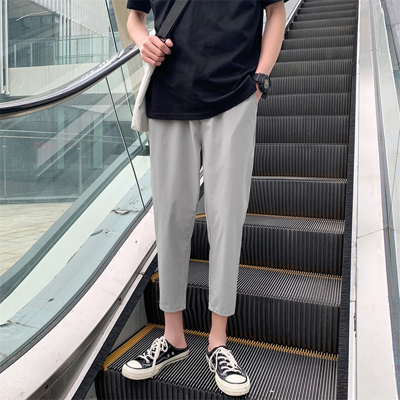 2025新/夏港风男士休闲裤9分长裤宽松店主风裤子哈伦裤薄8325/P45,男装休闲裤,电商B381-2