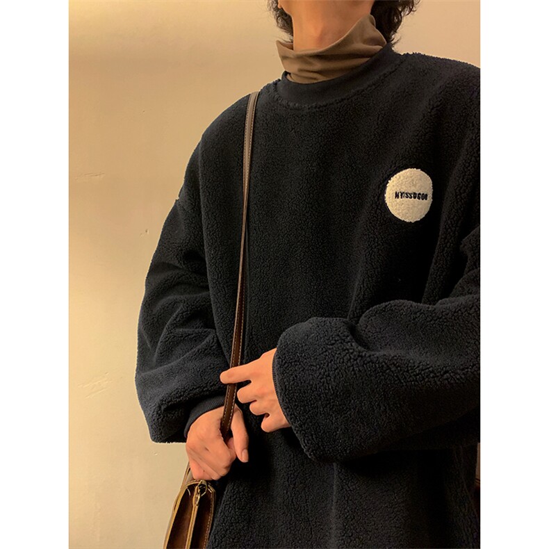 WY1704-P65刺绣冬季羊羔毛圆领卫衣男士大码保暖加厚外套控88,男装棉衣,电商B280-1（原A049）