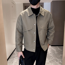 社会小伙高端短款宽松韩版大衣外套风衣夹克男A236-FY8015-P115，男装夹克，电商A236