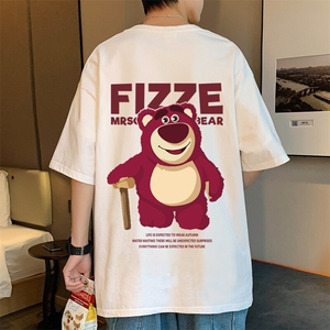 T719大码宽松纯棉运动圆领体恤衫oversize短袖T恤男重磅T图片