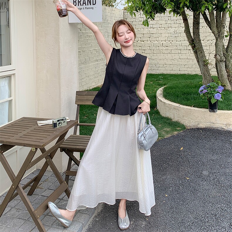 甜美小香风无袖半身裙套装女夏2025新款流行气质名媛千金风两件套,女装套装/套裙,2C126