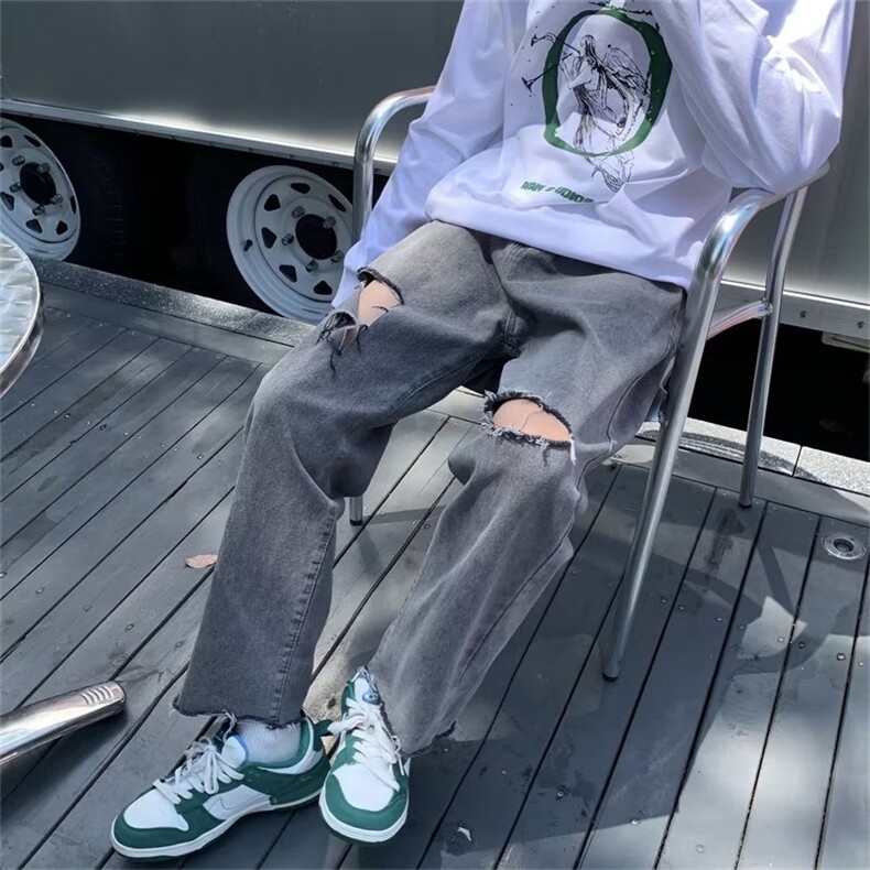 牛仔裤男夏季潮大码休闲裤子高街设计感GT011P40,男装牛仔裤,星座1116-2
