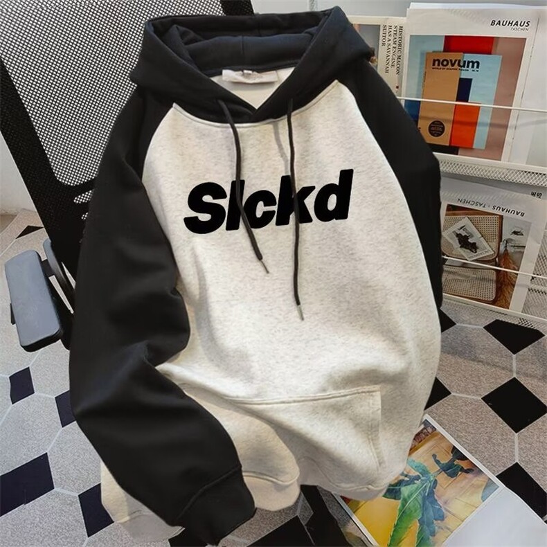 美式小众设计感连帽卫衣男女情侣印花秋冬宽松上衣外套Q25/P33，女装短外套，星座506B