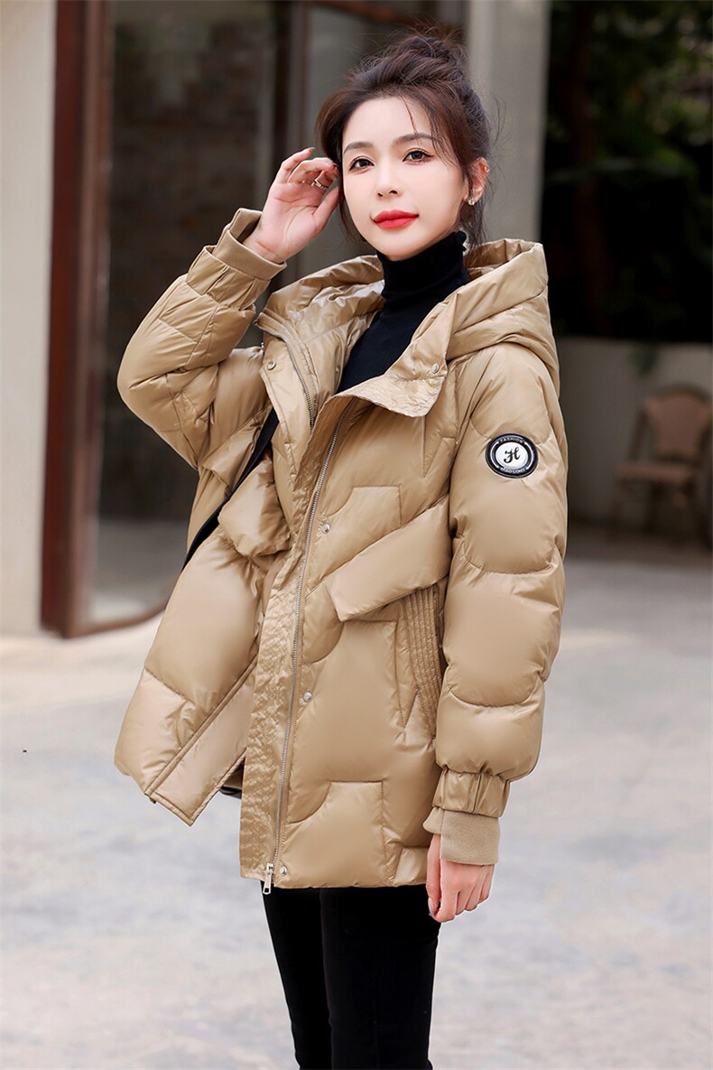 2024新款冬季女装羽绒服白鸭绒加厚中长款时尚保暖外套,女装羽绒服,艾尚靓装