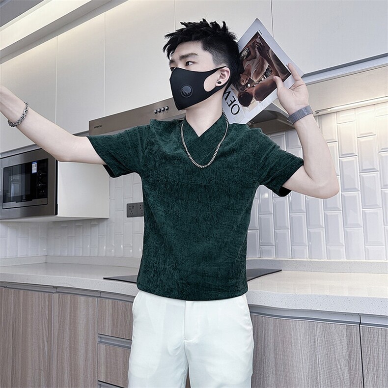短袖T恤男春夏季修身打底衫社会小伙301C-DT76-P58控78,男装T恤,星座301C（原B323）